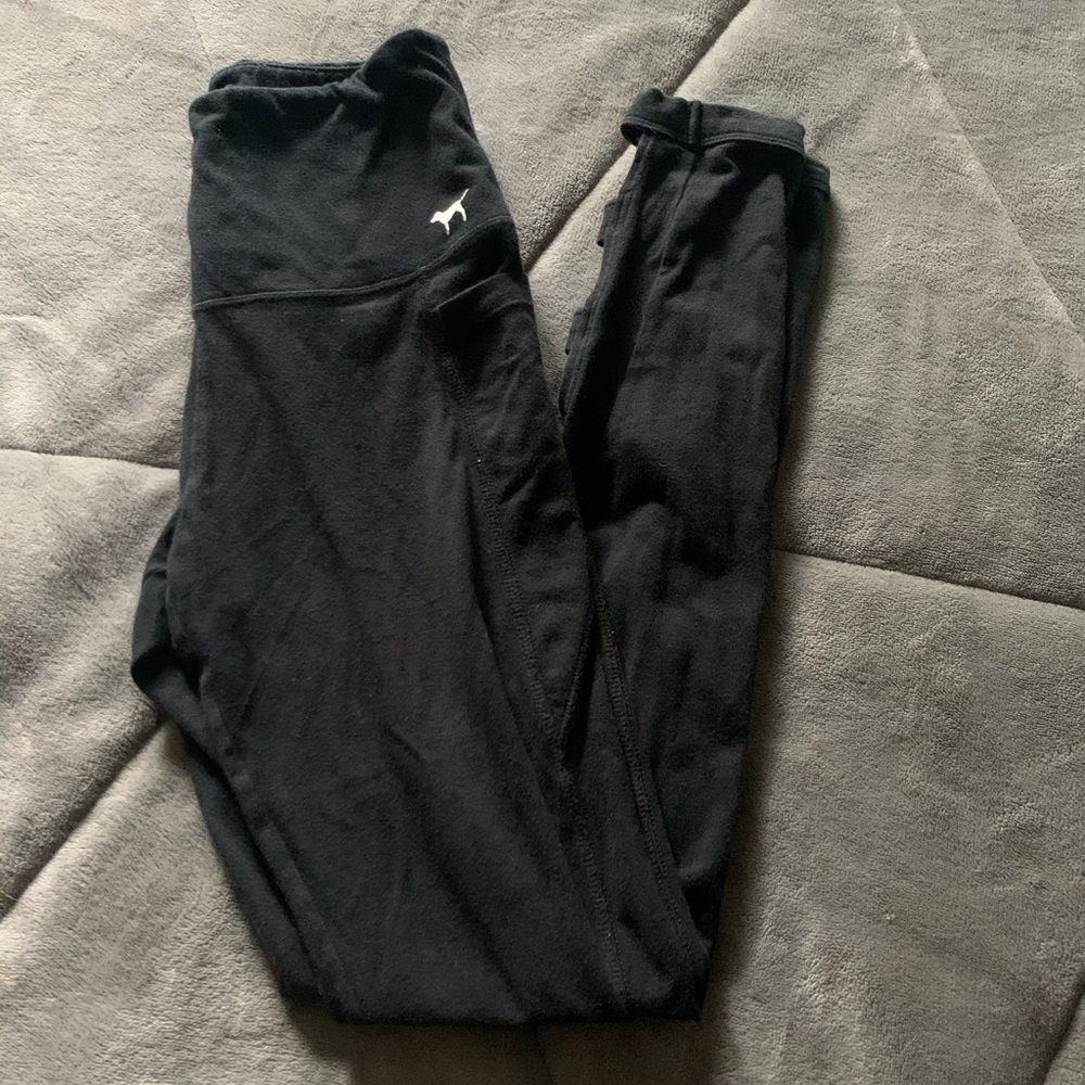 vs pink athletic black basic leggings